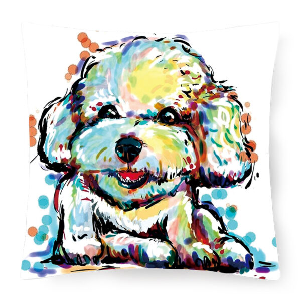 Cartoon Dog Pillow Case - Cute Hand-Painted Linen - Image 5