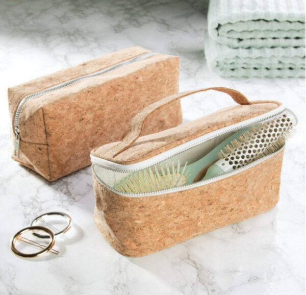 Cork Cotton Zipper Cosmetic Bag Pouch Organizer - Image 6