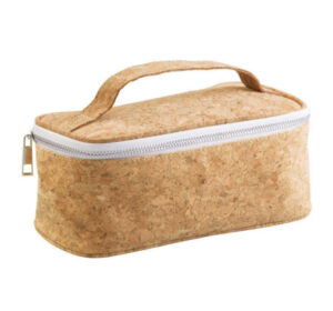 Cork Cotton Zipper Cosmetic Bag Pouch Organizer
