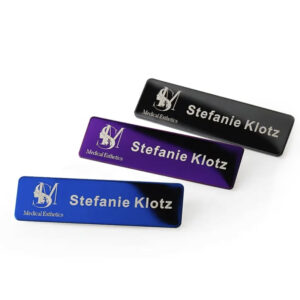 Custom Hotel Name Tags - Stainless Steel, Sublimation, Magnetic Pins