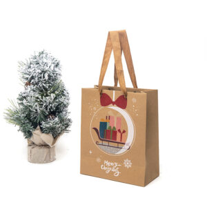 Custom Logo Kraft Paper Gift Bags - Holiday Snack Packaging