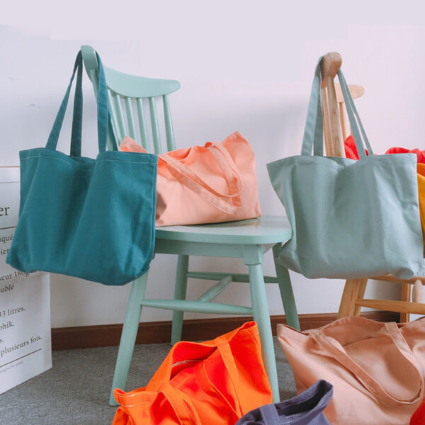 Eco Canvas Grocery Tote - Foldable Shoulder Bag - Image 7