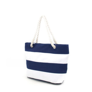 Fashion Stripe Beach Canvas Bags - Women's Large Shoulder Totes