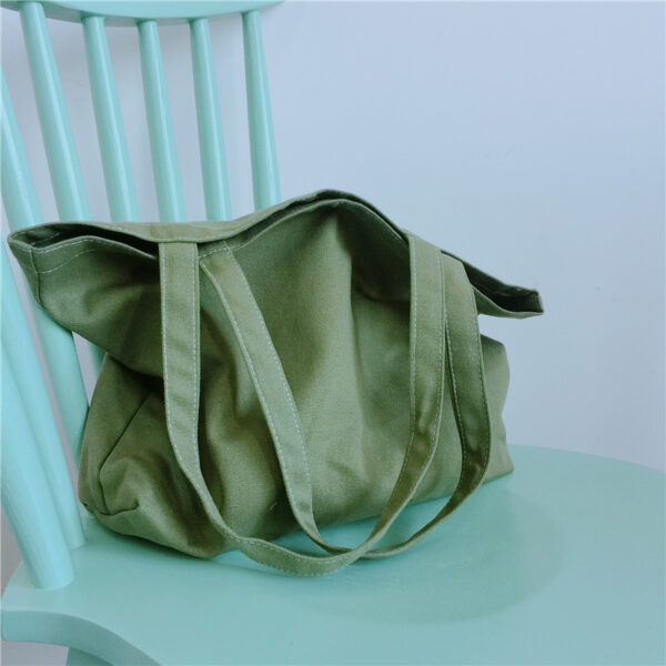 Eco Canvas Grocery Tote - Foldable Shoulder Bag - Image 4