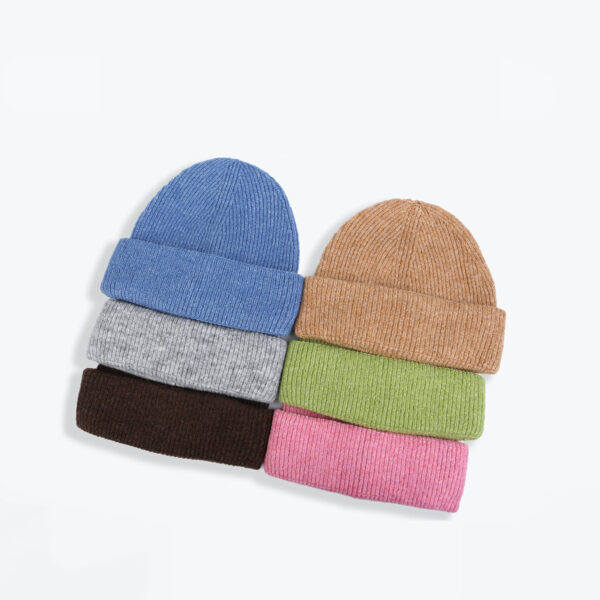 Unisex Cashmere Ribbed Beanie - Warm Knit Hat - Image 4