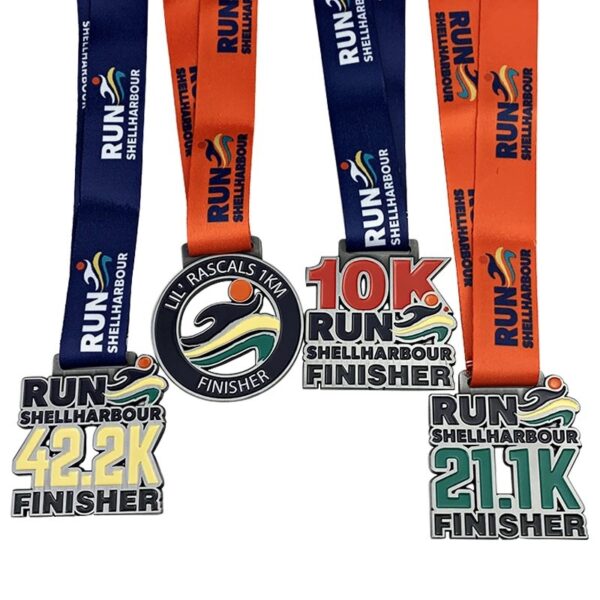 Custom Zinc Alloy Sports Medals - Gold, Silver, Bronze Ribbons - Image 5