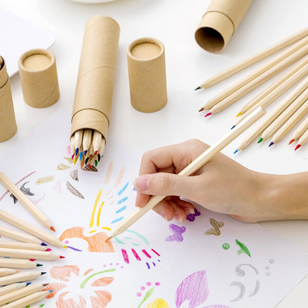 12 Colors 7-Inch Wooden Pencil Set for Kids & Students - Image 2
