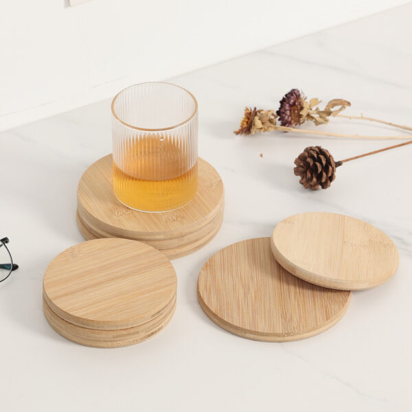 Custom Logo Natural Wood & Bamboo Coasters for Drinks - Image 4