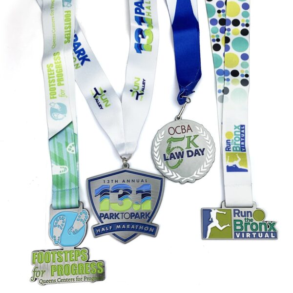 Custom Zinc Alloy Sports Medals - Gold, Silver, Bronze Ribbons - Image 4