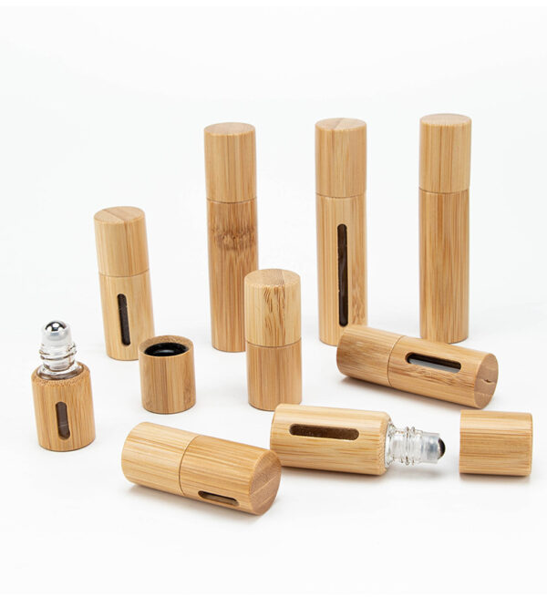 Bamboo Cosmetic Roll-on Bottles - 5-10ml Essential Oil Perfume Packaging - Image 2