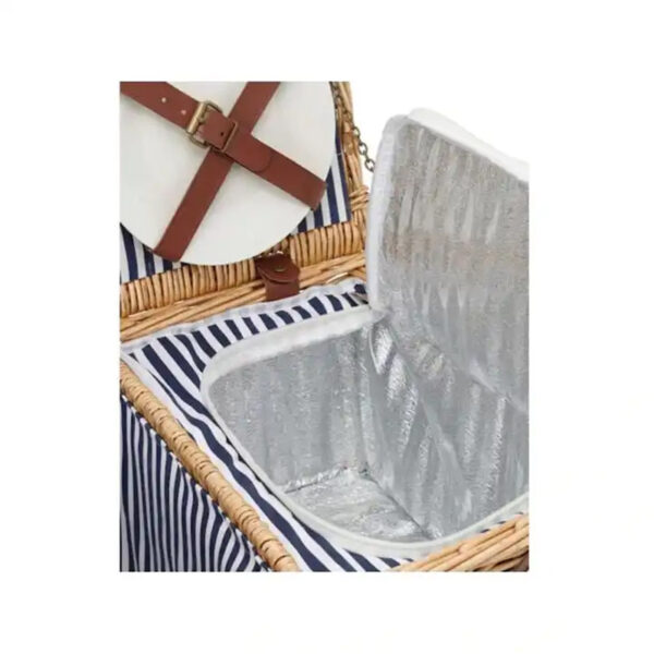 Factory Direct Willow Picnic Baskets Set for 4 - Wicker Hamper Sets - Image 3
