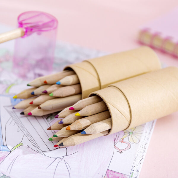 12pcs 3.5" Colored Pencil Set with Sharpener Tube - Image 3