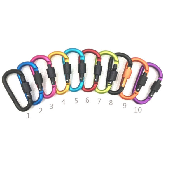 Aluminum Carabiner Keychain - D-Ring Locking Clip - Image 3