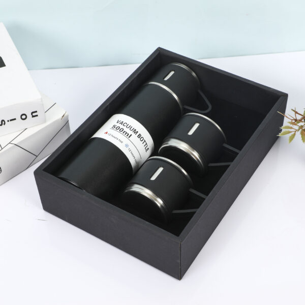 Minimalist Stainless Steel Vacuum Flask Mug Set - Image 3