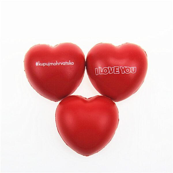 Custom Heart PU Stress Balls - Promotional Kids Gift Toys - Image 2