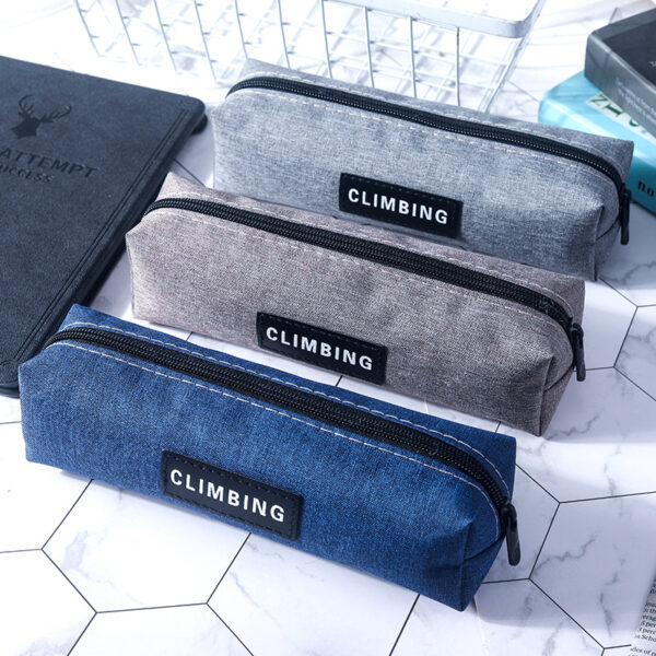 Canvas Student Pencil Case - Large, Solid Color, Direct from Factory - Image 3