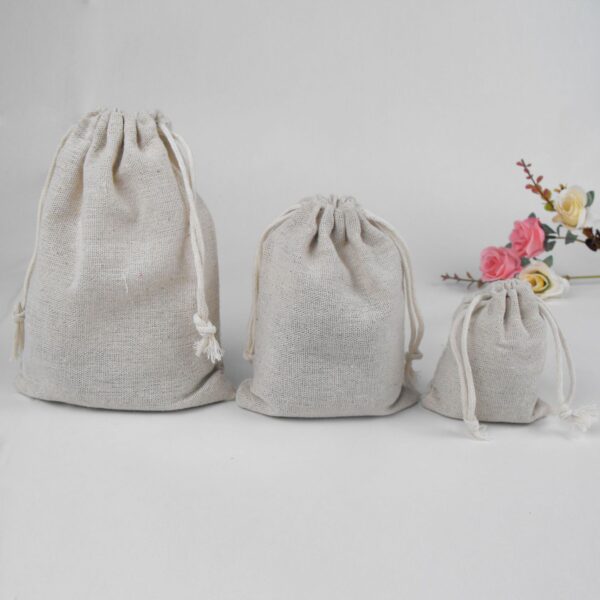 Reusable Cotton Muslin Drawstring Gift Bags - Image 2