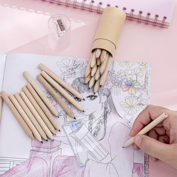 12pcs 3.5" Colored Pencil Set with Sharpener Tube - Image 4