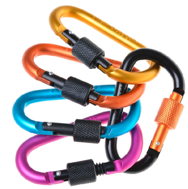 Aluminum Carabiner Keychain - D-Ring Locking Clip - Image 2