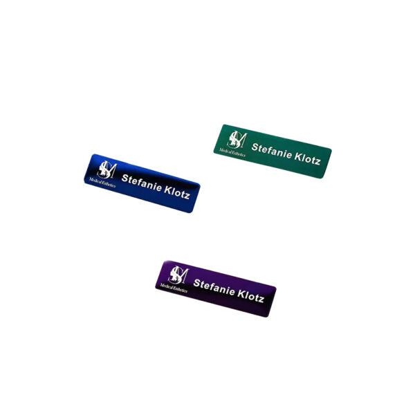 Custom Hotel Name Tags - Stainless Steel, Sublimation, Magnetic Pins - Image 5