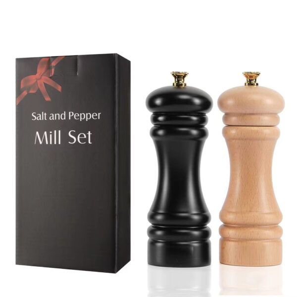 High-Quality Ceramic & Oak Pepper Grinders Set - Image 3
