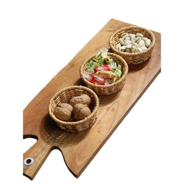 Vintage Square Plastic Rattan Picnic Baskets with Compartments - Image 2