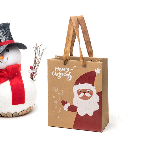 Custom Logo Kraft Paper Gift Bags - Holiday Snack Packaging - Image 2