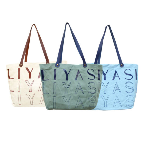 Custom Large Canvas Tote Shoulder Bag - Image 3