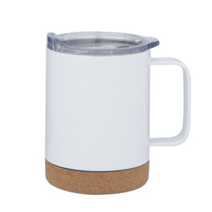 Vacuum Insulated Cork-Bottom Travel Coffee Mugs