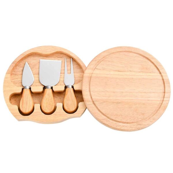 Wholesale Bamboo Cheese Boards - Round/Square with Cutlery Set