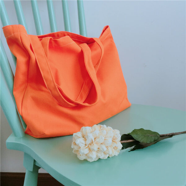 Eco Canvas Grocery Tote - Foldable Shoulder Bag - Image 2