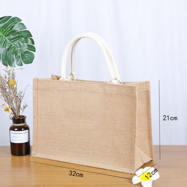 Custom Eco Jute Tote Bags - Reusable Shopping Handbags - Image 7