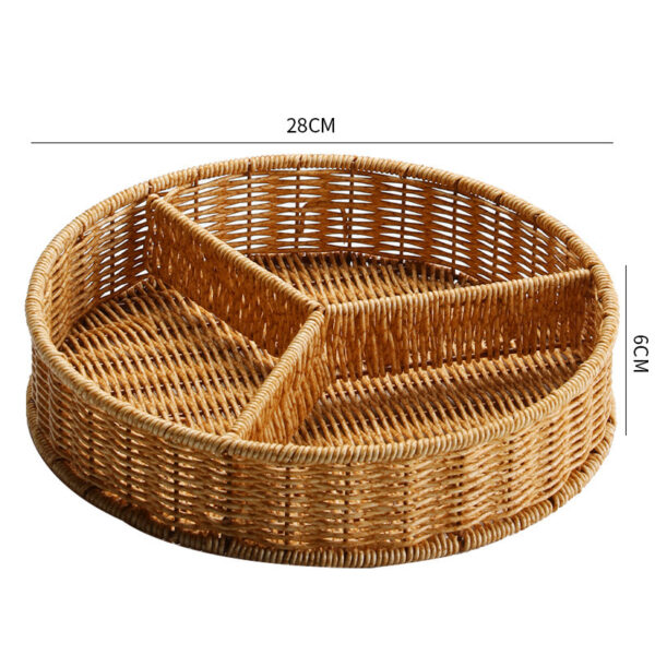 Vintage Square Plastic Rattan Picnic Baskets with Compartments
