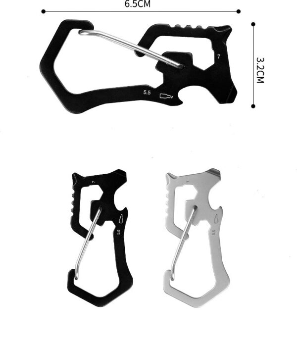 Portable EDC Multi-Tool Carabiner with Bottle Opener - Image 2