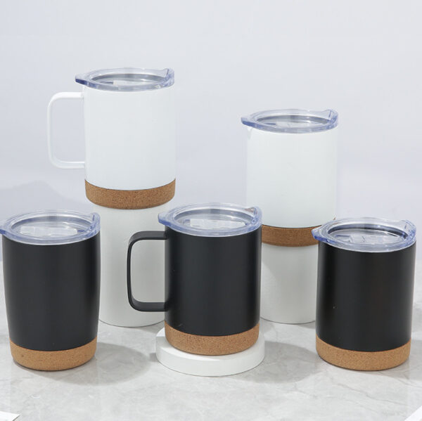Vacuum Insulated Cork-Bottom Travel Coffee Mugs - Image 5