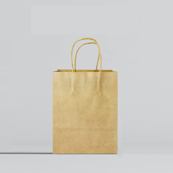 ReusabCustom Recycled Brown Kraft Bags with Handle for Clothing Packaging - Image 2