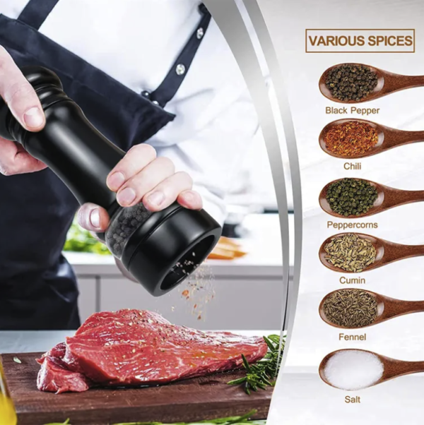 High-Quality Ceramic & Oak Pepper Grinders Set - Image 4