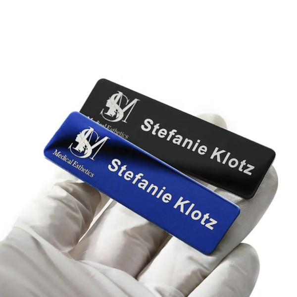Custom Hotel Name Tags - Stainless Steel, Sublimation, Magnetic Pins - Image 2