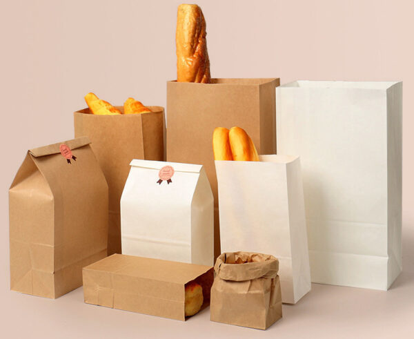 100Pcs Kraft Paper Gift Bags with Handles for Food & Shopping Packaging - Image 6