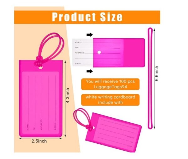 Plastic Travel Luggage Tags with ID Labels - Image 4