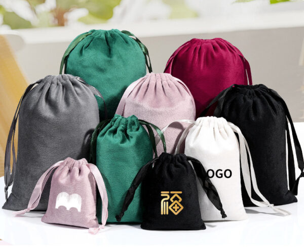 Custom Jewelry Velvet Drawstring Bags - Logo Print, Tassel, Bracelet Pouch - Image 5