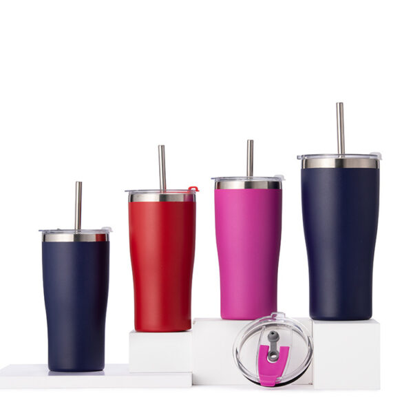 Red Wine Cup w/ Stainless Straw - Travel Tumbler - Image 5