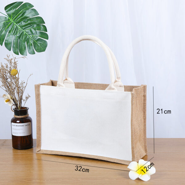 Custom Eco Jute Tote Bags - Reusable Shopping Handbags - Image 4