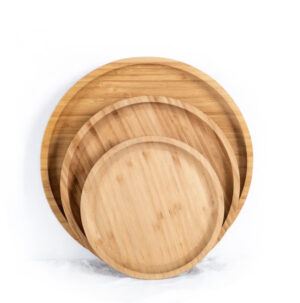 3pc Disposable Bamboo Fruit Plate with Custom Print