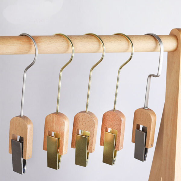 Wooden Baby & Pet Clothes Hangers with Strong Clamp - Image 3