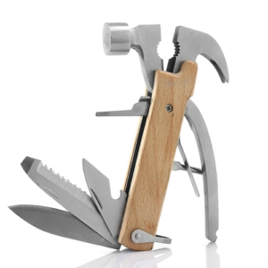 11-in-1 Spring Action Multitool: Hammer, Pliers, Knife, Saws