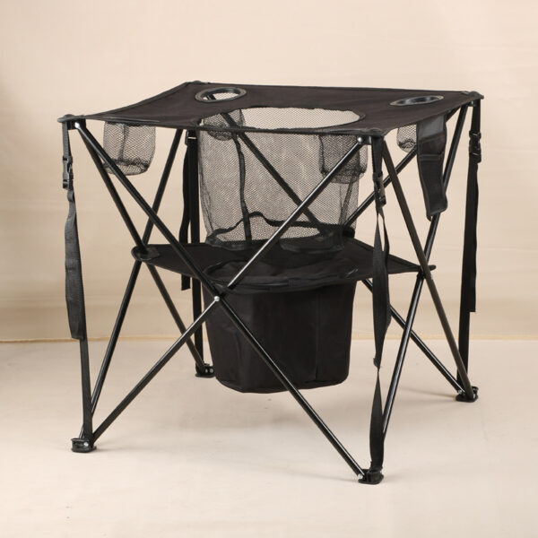 Portable Folding Tailgate Table with Cup Holders & Cooler - Image 5