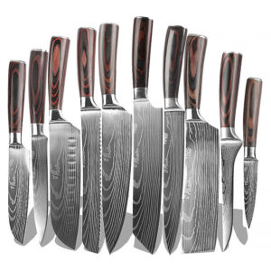 10-Pc Stainless Steel Chef Knife Set for Cutting & Slicing