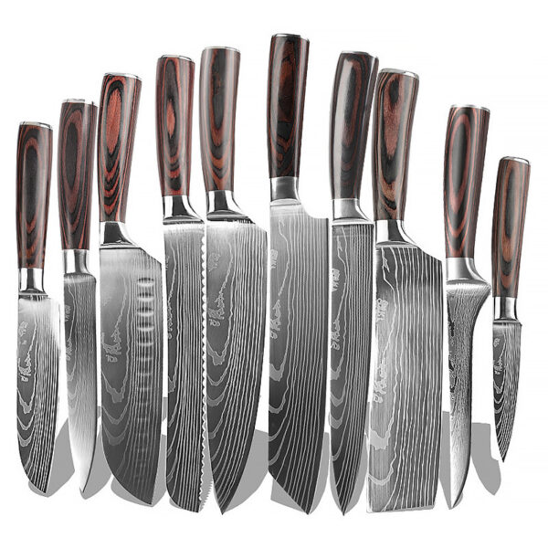 10-Pc Stainless Steel Chef Knife Set for Cutting & Slicing
