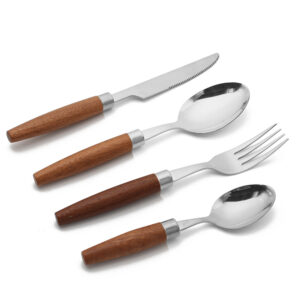 Premium Wooden Handle 304 Stainless Steel Cutlery Set